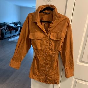Zara button down cut out back dress xs